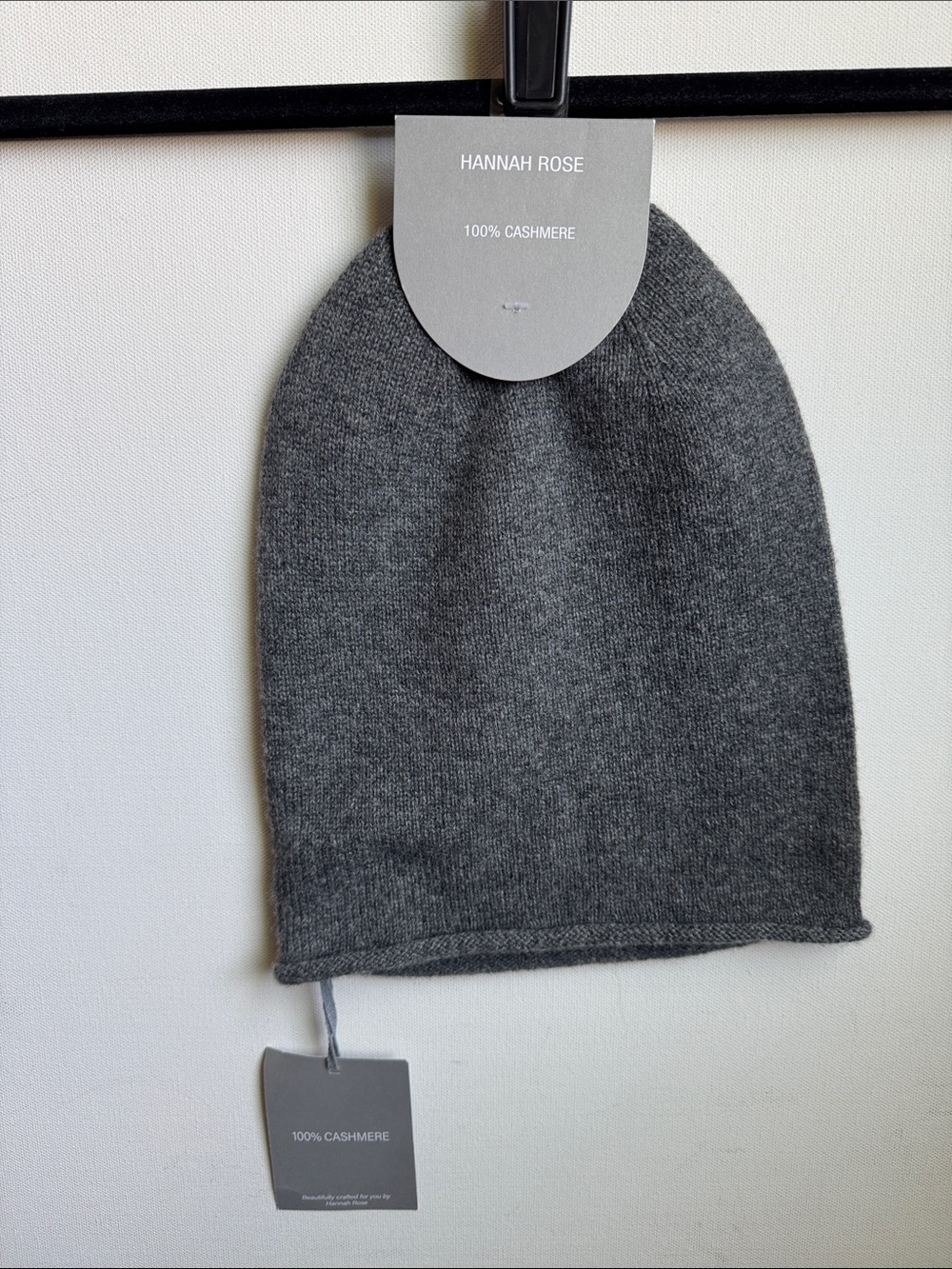 Hannah Rose Gray Cashmere Beanie